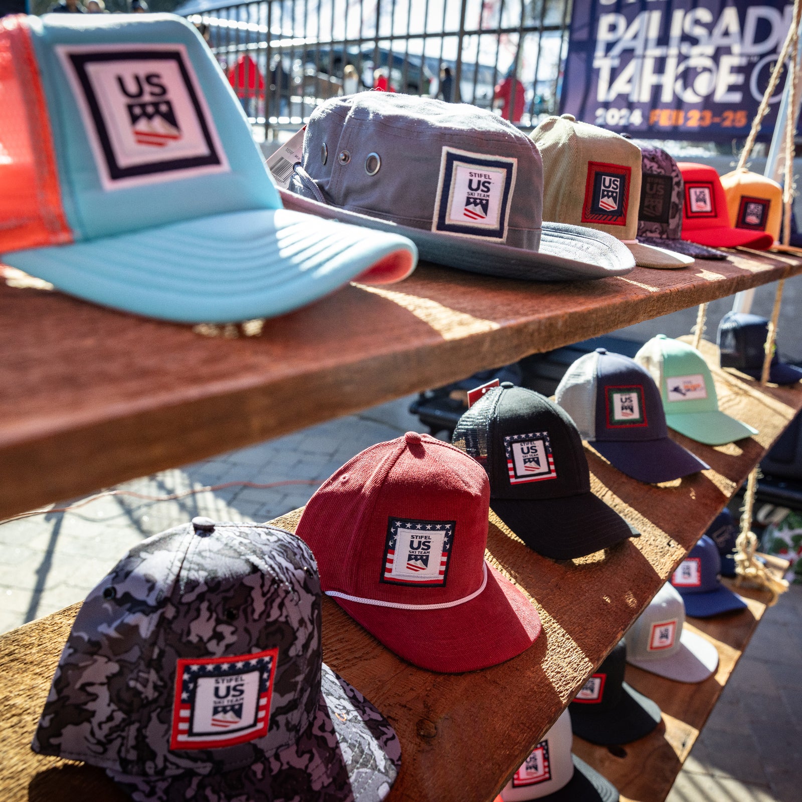 Shelves of US Ski Hats