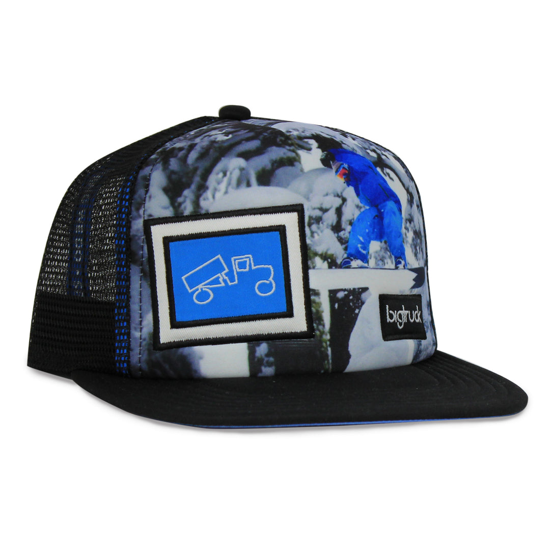 kids flat bill trucker hat
