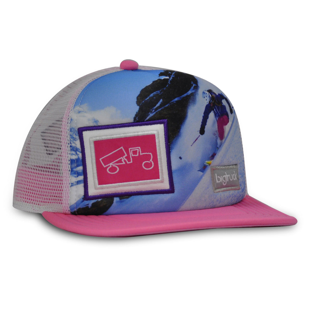kids flat bill trucker hat