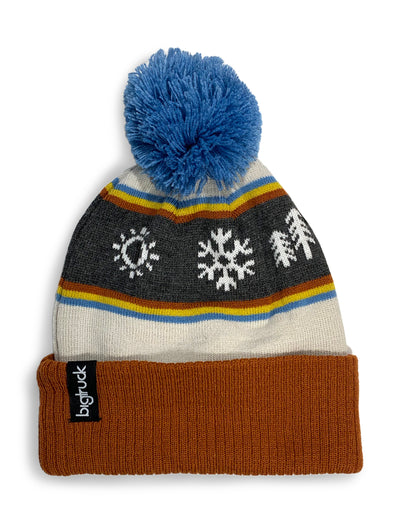 Pom Beanie Retro Mountain